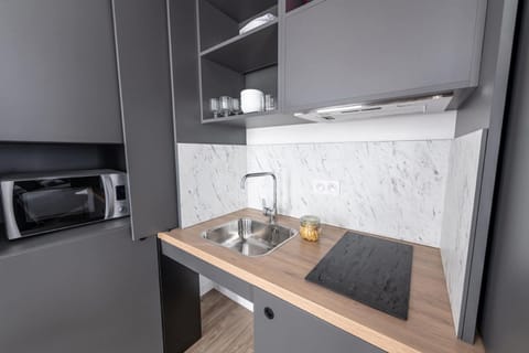 Apartment, 1 Bedroom | Private kitchen | Mini-fridge, microwave, stovetop, espresso maker