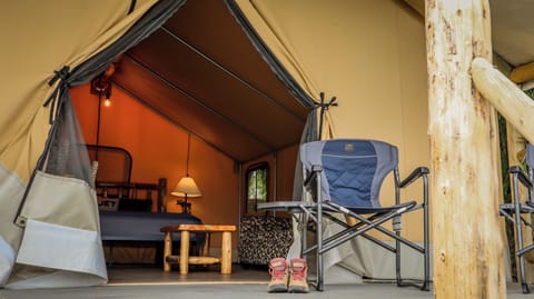 Basic Tent (Shared Bathroom, No Heat/AC) | Individually decorated, free WiFi, bed sheets