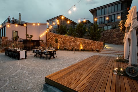 Outdoor banquet area