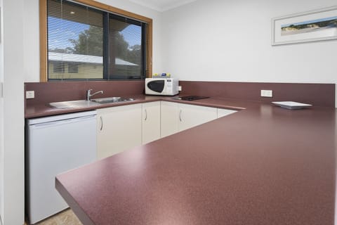 Full-size fridge, microwave, oven, stovetop