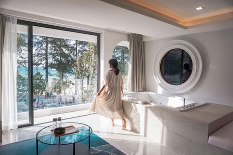 Oceanfront Suite | Down comforters, in-room safe, individually decorated
