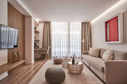 Luxury Apartment | Living area | 55-inch Smart TV with digital channels, TV, computer monitors