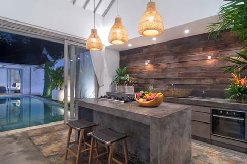 Exclusive Villa, 3 Bedrooms | Private kitchen | Microwave, oven, stovetop, coffee/tea maker