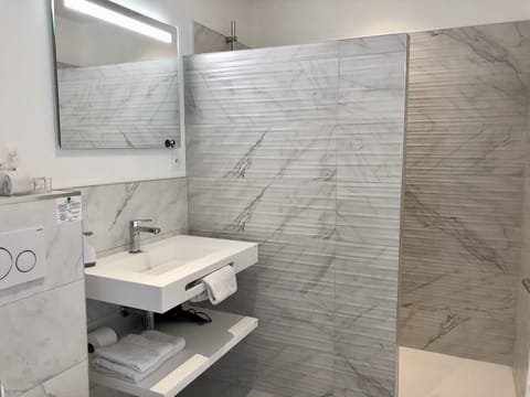 Deluxe Room | Bathroom | Shower, hydromassage showerhead, free toiletries, hair dryer