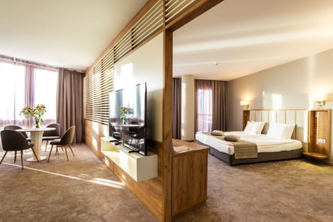 Apartment, 1 Bedroom, Balcony, Mountain View | Minibar, in-room safe, blackout drapes, soundproofing