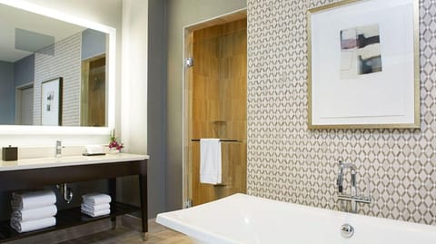 Villa, 1 King Bed with Sofa bed (Suite) | Bathroom | Combined shower/tub, designer toiletries, hair dryer, bathrobes