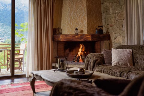 Superior Chalet, 3 Bedrooms, Fireplace, Mountain View | Living area | 40-inch Smart TV with digital channels, TV, Netflix