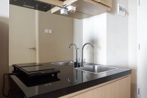 Fridge, stovetop, cookware/dishes/utensils