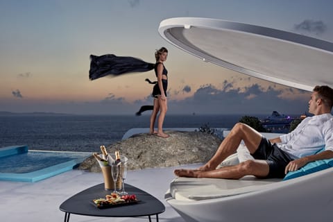 Signature Sea View Suite with private pool | Egyptian cotton sheets, premium bedding, memory foam beds, minibar