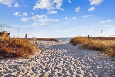 On the beach, white sand