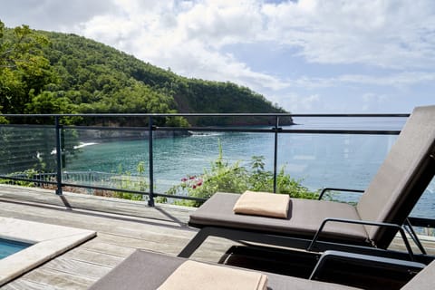 Suite, vue mer, grand bassin privé, terrasse privée | Beach/ocean view