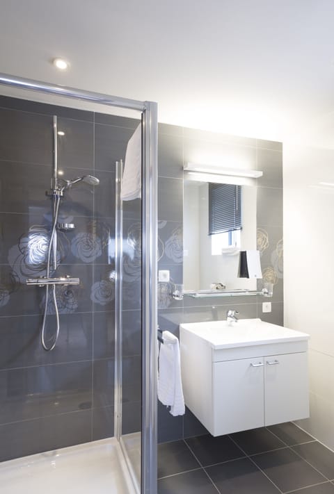 Hair dryer, bathrobes, towels