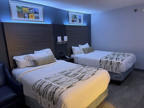 Room, 2 Double Beds, Non Smoking | Desk, laptop workspace, iron/ironing board, free WiFi