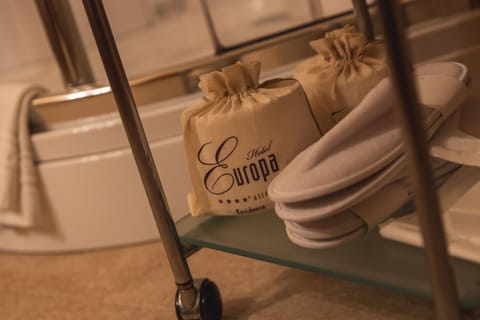 Free toiletries, hair dryer, bathrobes, slippers