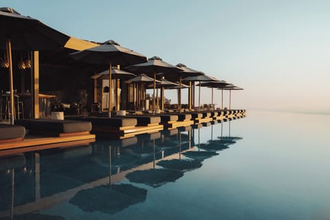Indoor pool, outdoor pool, sun loungers