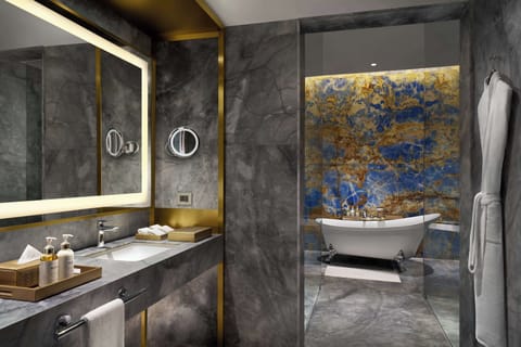 Free toiletries, hair dryer, bathrobes, slippers