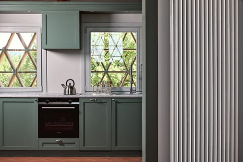 Villa, 2 Bedrooms | Private kitchen | Coffee/tea maker, electric kettle, highchair