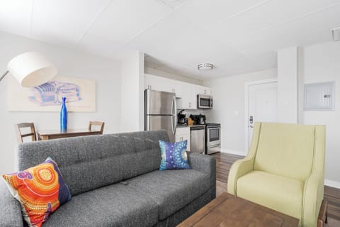 City Apartment | Living area | 50-inch Smart TV with digital channels, TV, streaming services