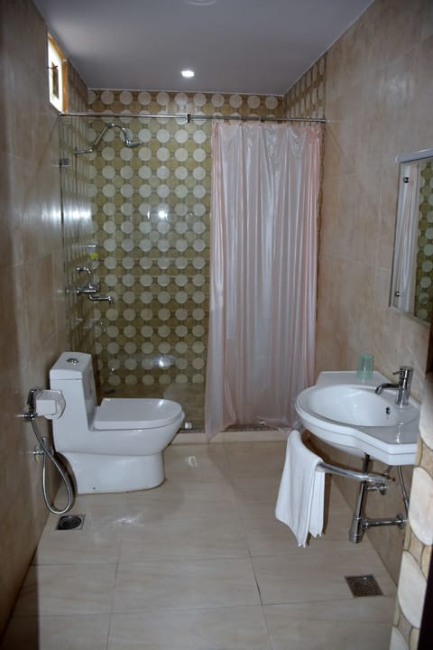 Deluxe Double Room | Bathroom | Shower, slippers, towels
