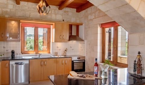 Villa | Private kitchen | Full-size fridge, microwave, oven, stovetop