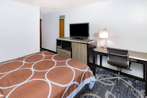 Desk, blackout drapes, soundproofing, iron/ironing board