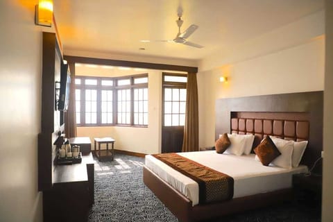 Panoramic Studio, 1 King Bed, Balcony, Mountain View | Laptop workspace, WiFi (free), bed sheets