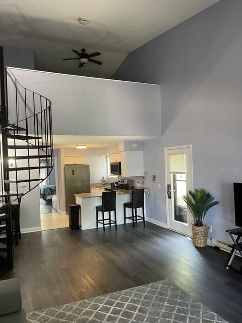 Premium Loft, 1 Bedroom, 2 Bathrooms, Lakeside | Living area | TV, fireplace, table tennis