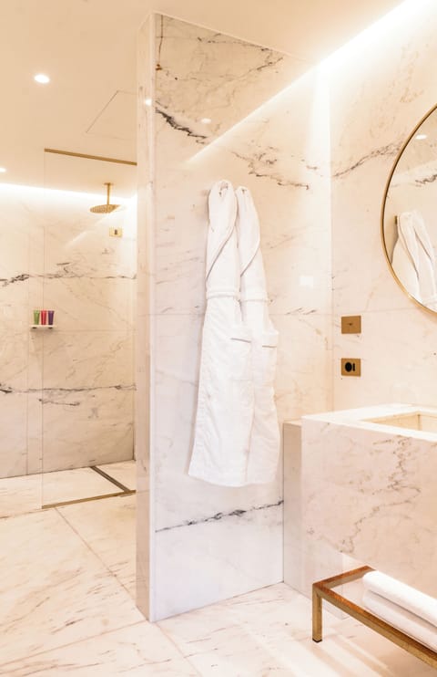 Junior Studio Suite (Junior Suite View) | Bathroom | Shower, rainfall showerhead, designer toiletries, hair dryer