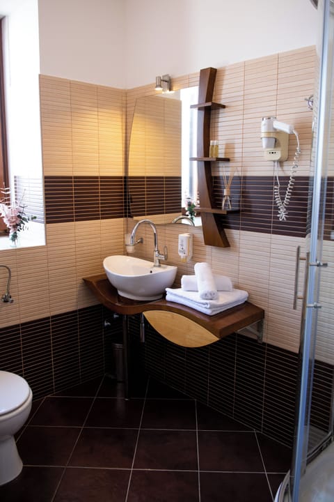 Free toiletries, hair dryer, slippers, towels