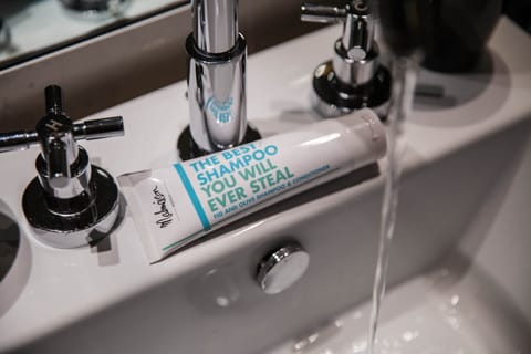 Free toiletries, hair dryer, towels, soap