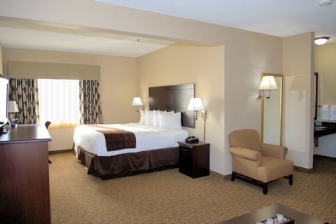 King Jacuzzi Suite | Premium bedding, pillowtop beds, desk, iron/ironing board