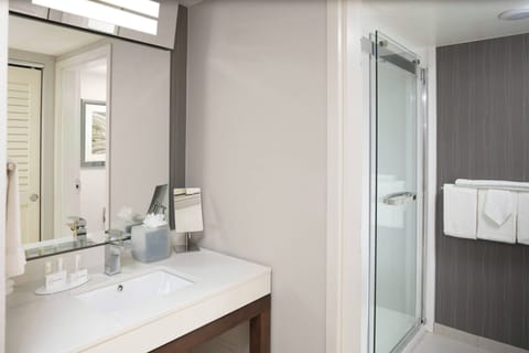 Room, 1 King Bed with Sofa bed | Bathroom | Combined shower/tub, free toiletries, hair dryer, towels