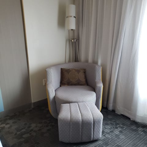 Premium bedding, memory foam beds, blackout drapes, iron/ironing board