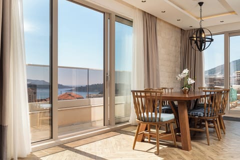 Presidential Apartment, Sea View | Living area | 32-inch LCD TV with cable channels, TV