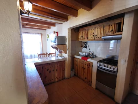 Fridge, microwave, dining tables