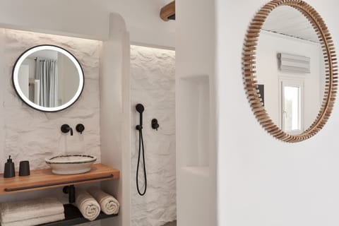 Hair dryer, slippers, towels, soap