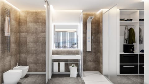 Deluxe Suite | Bathroom | Free toiletries, hair dryer, bidet, towels