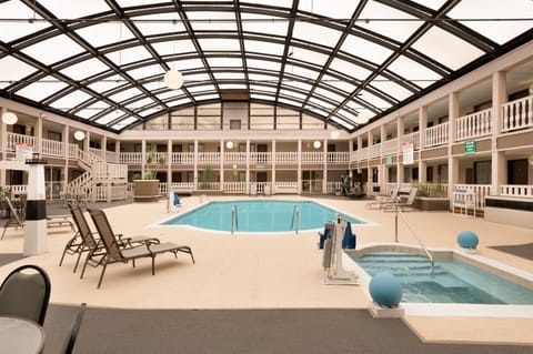 Indoor pool, open 8:30 AM to 10:00 PM, sun loungers