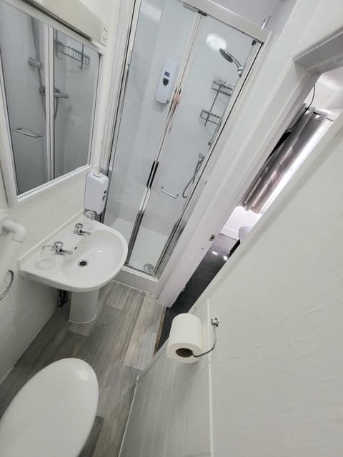 Shower, eco-friendly toiletries, hair dryer, towels