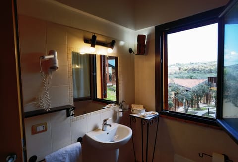 Shower, free toiletries, hair dryer, bidet