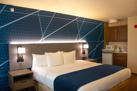 Desk, blackout drapes, iron/ironing board, free cribs/infant beds