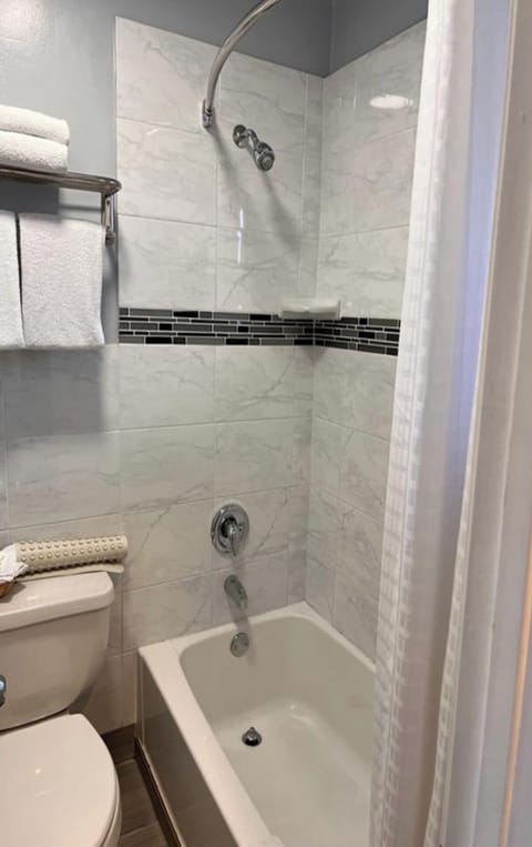 Standard Room, 2 Queen Beds, Non Smoking | Bathroom | Shower, free toiletries, hair dryer, towels