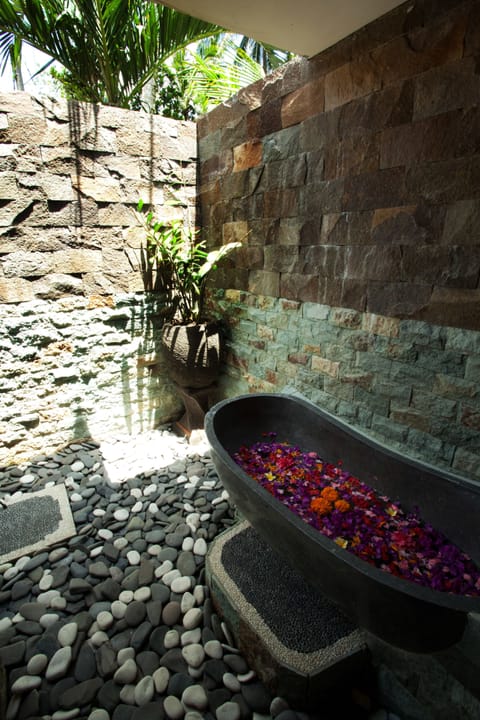 Villa, 2 Bedrooms, Private Pool | Bathroom | Separate tub and shower, free toiletries, hair dryer, bidet