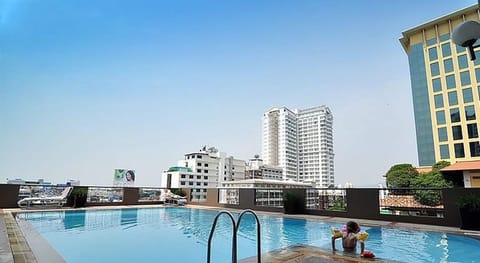 Outdoor pool, open 8:00 AM to 8:00 PM, sun loungers