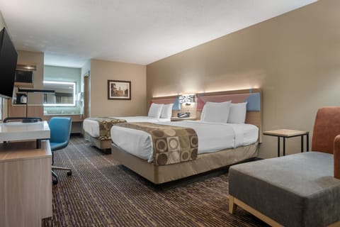 Premium bedding, pillowtop beds, desk, blackout drapes