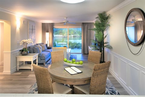 Executive Suite, 2 Bedrooms, Marina View | Living area | 80-inch Smart TV with cable channels, TV