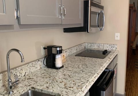 Mini-fridge, microwave, coffee/tea maker