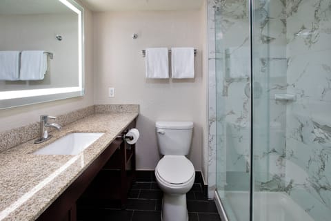 Standard Room, 1 King Bed (Walk-In Shower) | Bathroom | Free toiletries, hair dryer, towels, shampoo