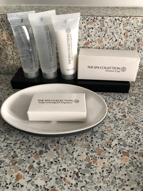 Free toiletries, hair dryer, towels