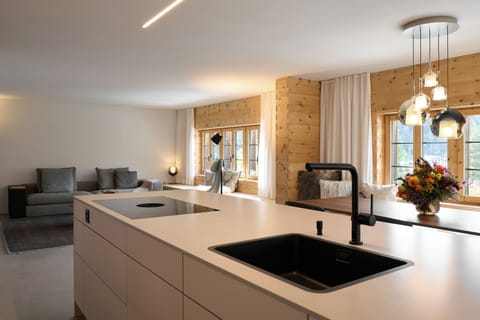 Deluxe Apartment, 2 Bedrooms, Mountain View (incl. Cleaning & Bedding Fee) | Private kitchen | Electric kettle, eco-friendly cleaning products